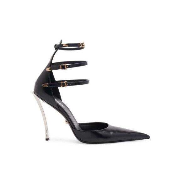 Versace Pin Point Leather Ankle Strap Pumps size 39.5 - Picture 2 of 16